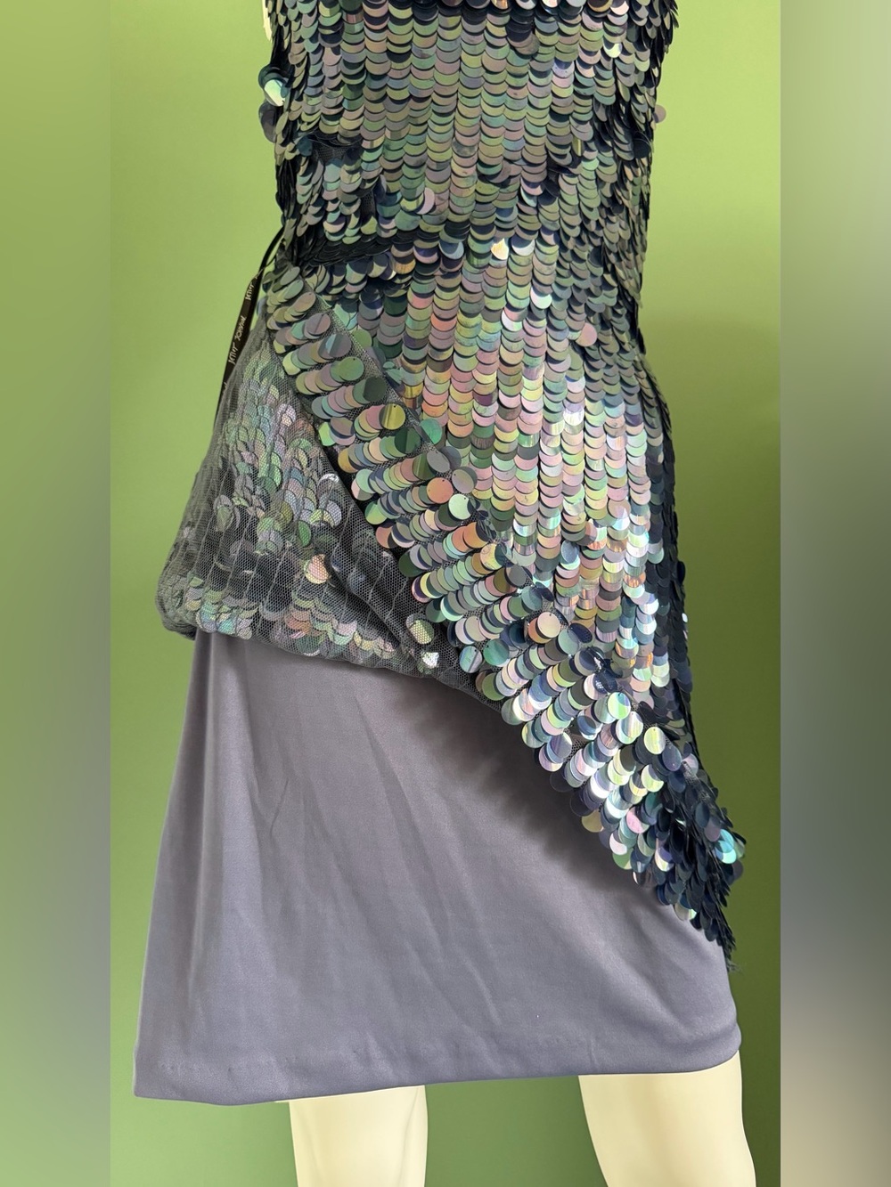 Betsey Johnson Vintage Iridescent Multi-Sequin Slip Dress - Picture 13 of 15